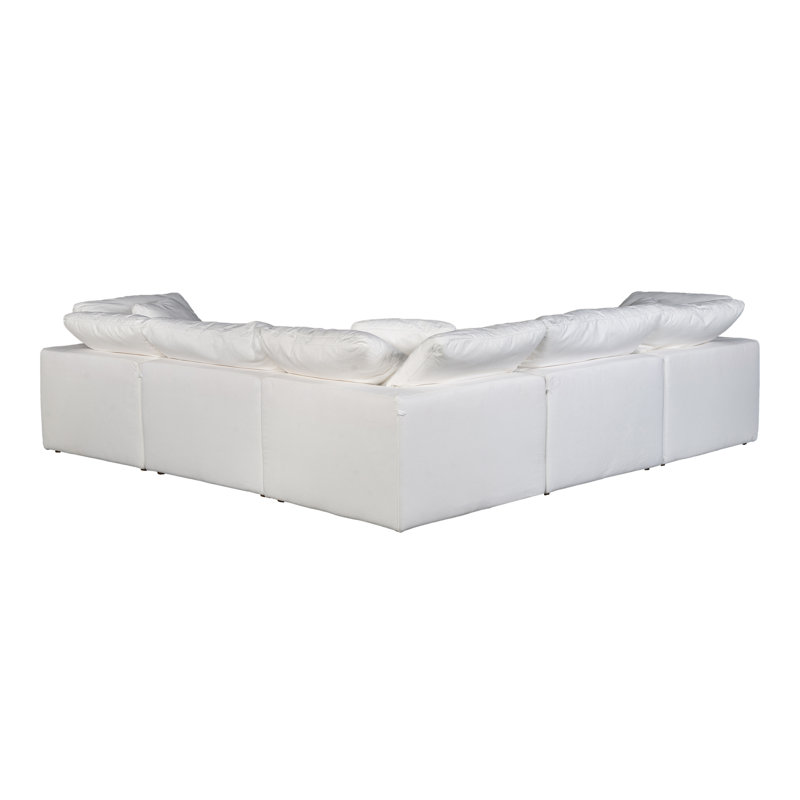 Canapé modulaire en tissu performance 5 pièces Armand, Blanc Livesmart® blanc