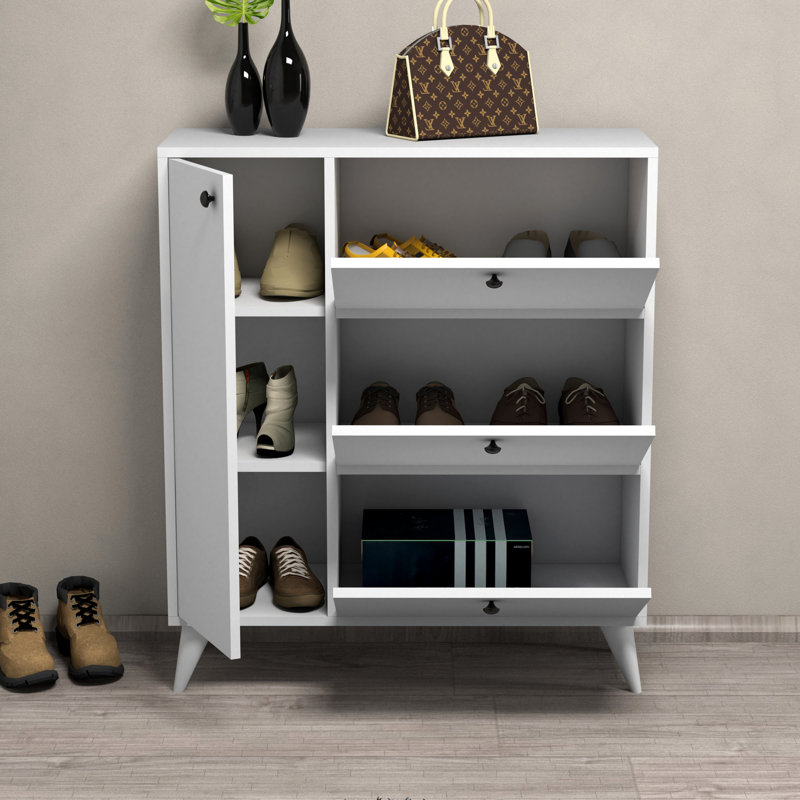 Armoire de rangement pour chaussures 9 paires, Blanc