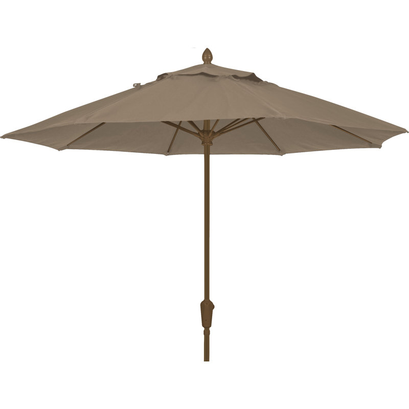 Parasol de marché Prestige 9 pi Sunbrella, Taupe, Bronze champagne
