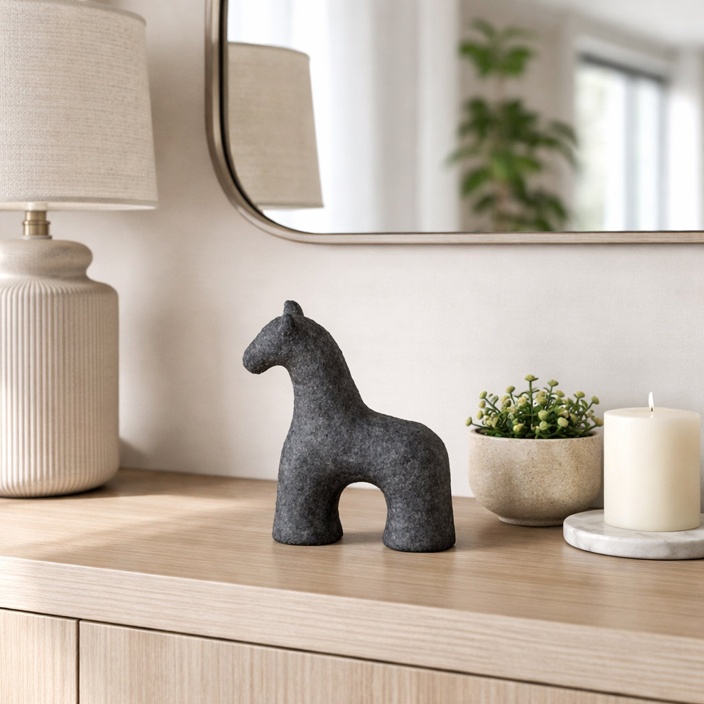 Corin Horse Sculpture, Black, 7" H x 6" W x 3" D