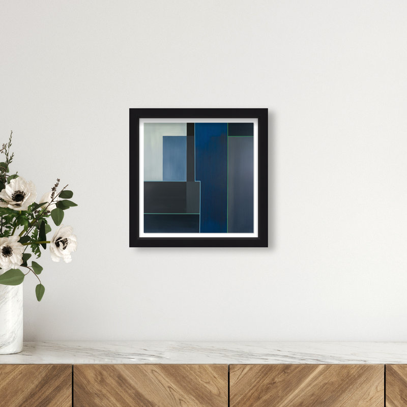 Desert Stillness II Shadowbox Abstract Print by Oliver Gal, Black Frame, 12 x 12, Black Frame, 13.5"H x 13.5"W