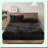 Luxury Velvet Cozy Queen Fitted Sheet - Super Soft Flannel Bottom Sheet with Deep Pocket - Fall Winter Spring Bedding - Black - 1 Pack