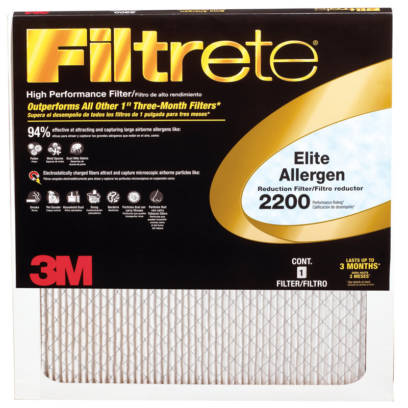 Filtre à air à réduction d’allergène elite, H 20" x l 20" x P 1"