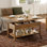 Table basse à plateau relevable multi-fonctions avec rangement Torron 4-en-1