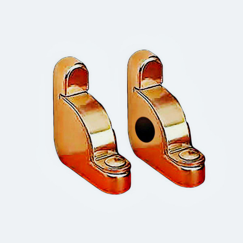 Paire de supports de support d'extrémité de tige de tapis en laiton massif pour tiges d'escalier