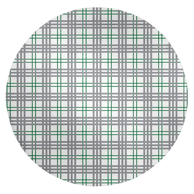 Plaid Indoor Rug, Round 5'