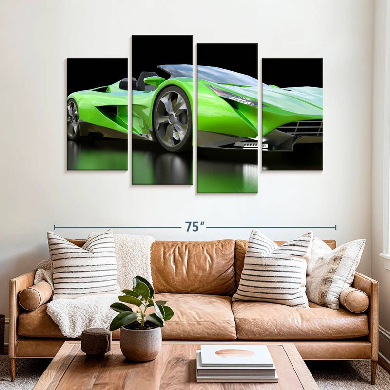 Voiture de sport verte Mehar, H 27 po x l 43 po
