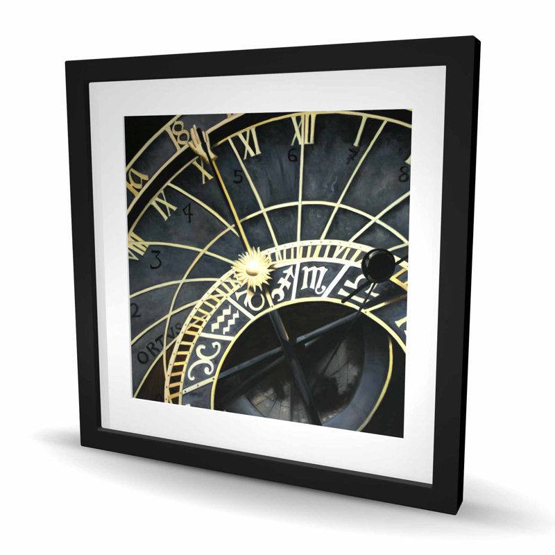 Horloge astrologique - reproduction matte encadrée pour la décoration intérieure