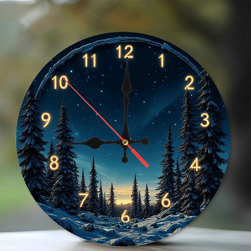 Horloge murale Winter Forest