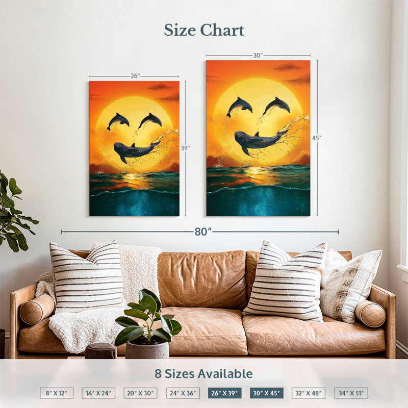 Brampt Dolphin Emoji, 39" H x 26" W