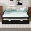 Lit de jour simple extensible avec couchette, lit de jour en bois avec couchette-348454765
