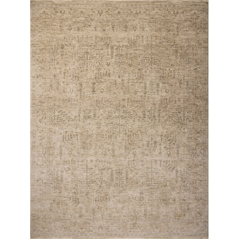 Magnolia Home by Joanna Gaines x Loloi Junie Oatmeal / Smoke Area Rug, Rectangle 3'11" x 5'7"