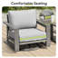Ensemble de conversation d'extérieur en aluminium 3 pièces avec chaises pivotantes, coussins gris et table d'appoint Adden-122876021