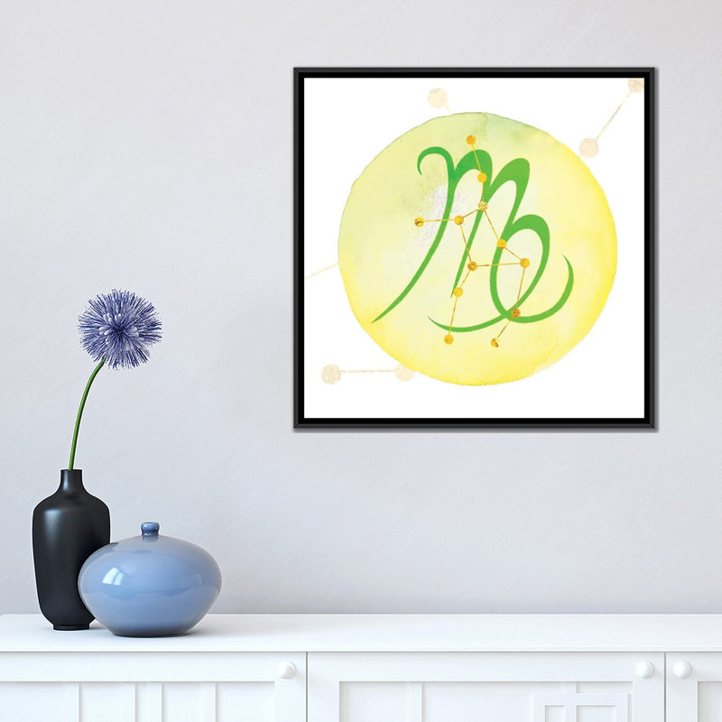 Éclairage de virgo avec constellation, reproduction d’art sur toile tendue, H 37 po x l 37 po x P 1,5 po, Pas de tapis