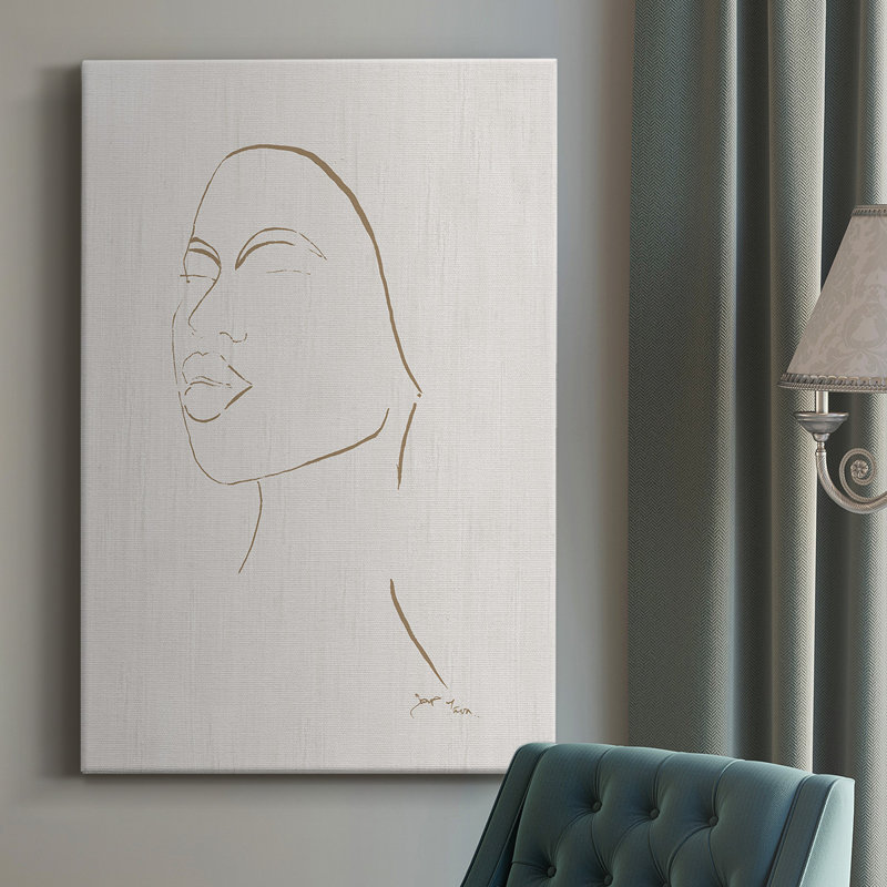 Portrait croquis II - peinture sur toile tendue, L 8 po x H 12 po