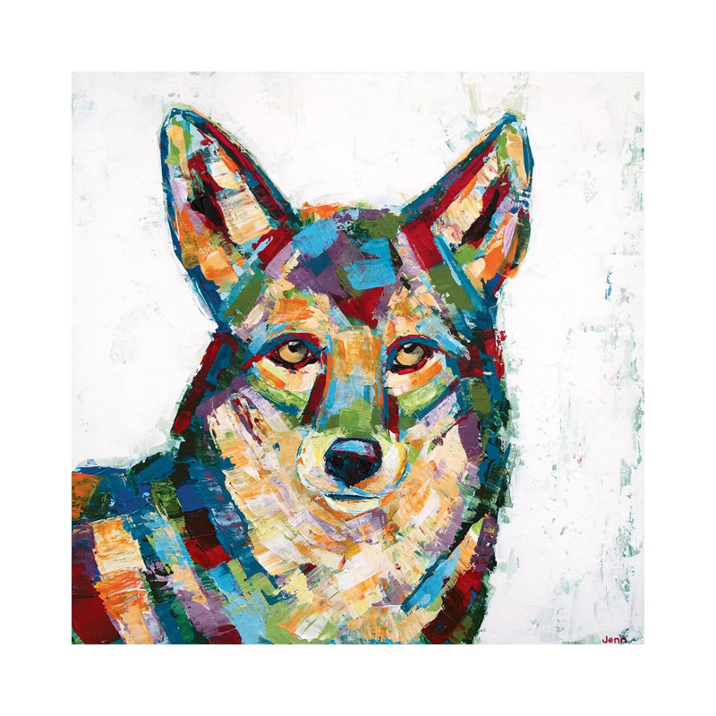 Coyote- White by Jennifer Seeley - Wrapped Canvas Gallery-Wrapped Canvas Giclée, 66.04 cm H x 66.04 cm W x 1.91 cm D