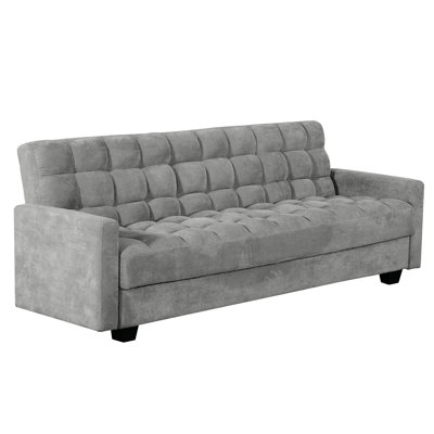Penelope 85 in. Grey Tufted Upholstered Sleeper Sofa Bed with Storage