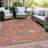 Machine Washable Indoor/Outdoor Xhevrie Orange Rug-1834840638