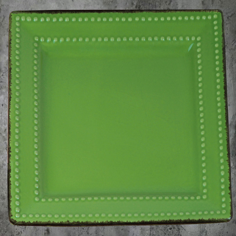 16 Piece Stoneware Dinnerware Set - Service for 4, Green
