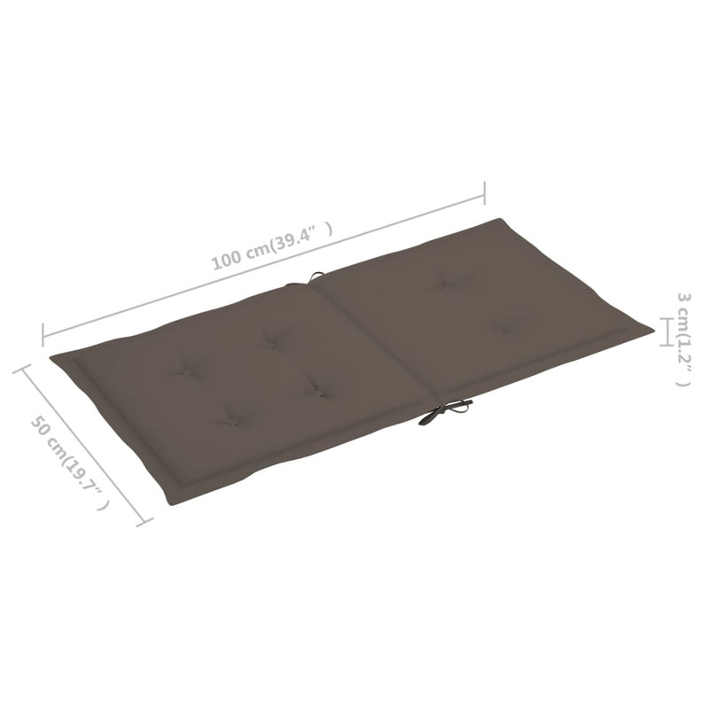 Outdoor Seat / Back Cushion, Taupe, 39.4" H x 19.7" W x 1.2" D