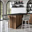 Tabouret de bar pivotant moderne avec siège en similicuir gris et base en acier inoxydable brossé