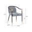 Chaise rembourrée moderne avec accoudoirs en métal