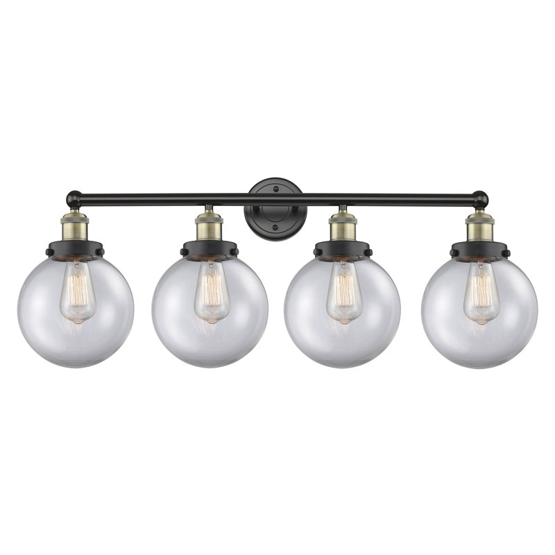 Alphonsa 4 - Light Dimmable Vanity Light, Clear, Black Antique Brass