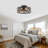 20" Matte Black Caged Flush Mount Ceiling Fans 