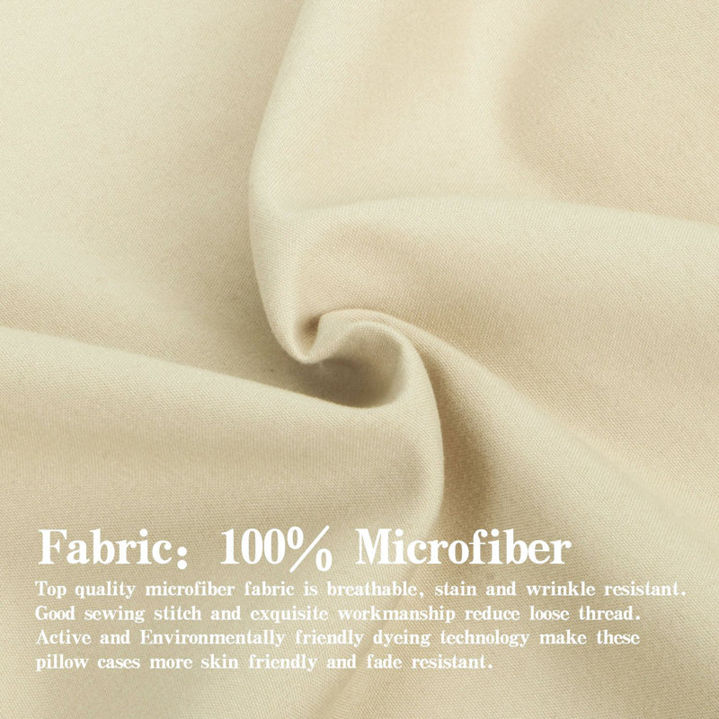 3PC 1800 Series Soft Microfiber Sheet Set, Twin Sheet Set with 1 Pillowcase, Light Tuape