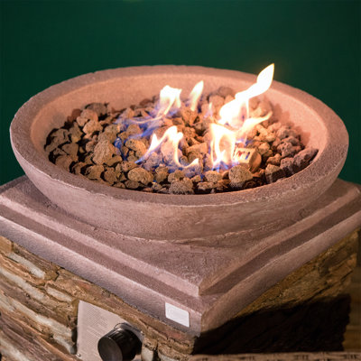 Scriber Square Concrete Propane Smokeless Fire Column