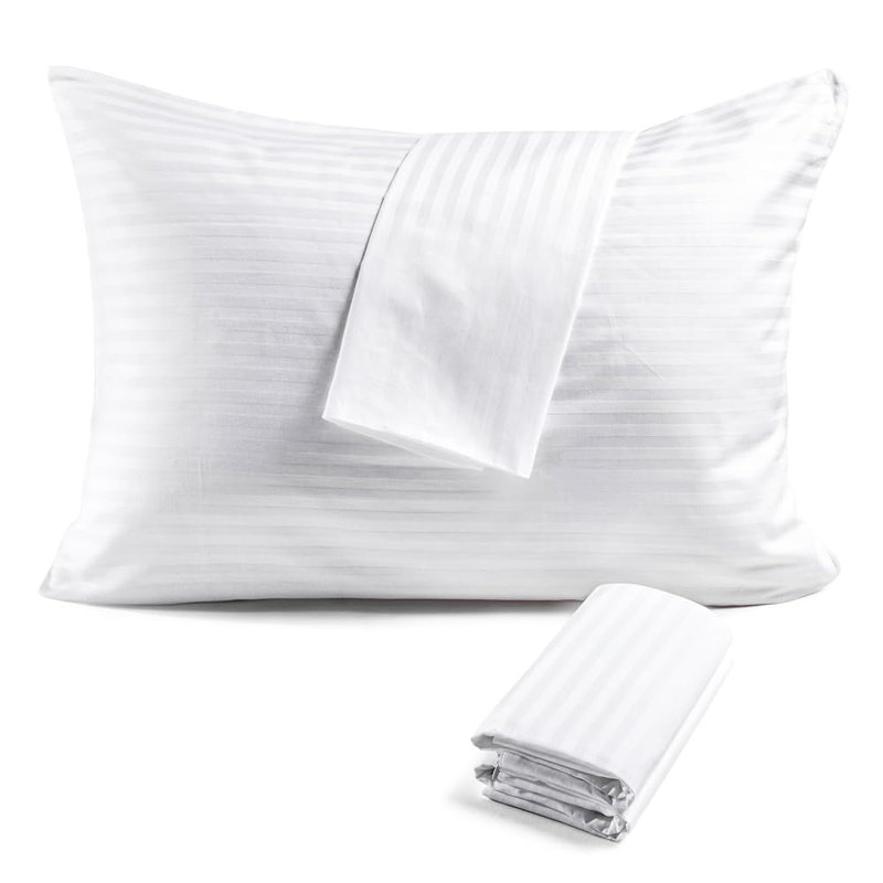 FAUNNA, taies d'oreiller 100% coton, très grand, paquet de 6, blanc, King Pillowcase
