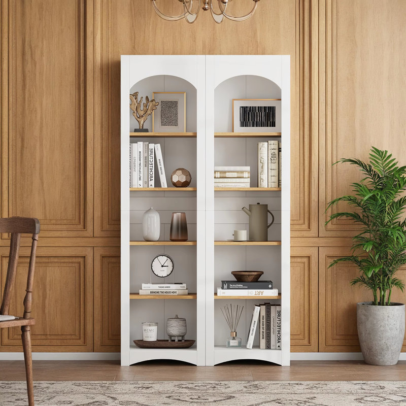 Farmhouse Two-Tone Storage Cabinet with Adjustable Shelves, White