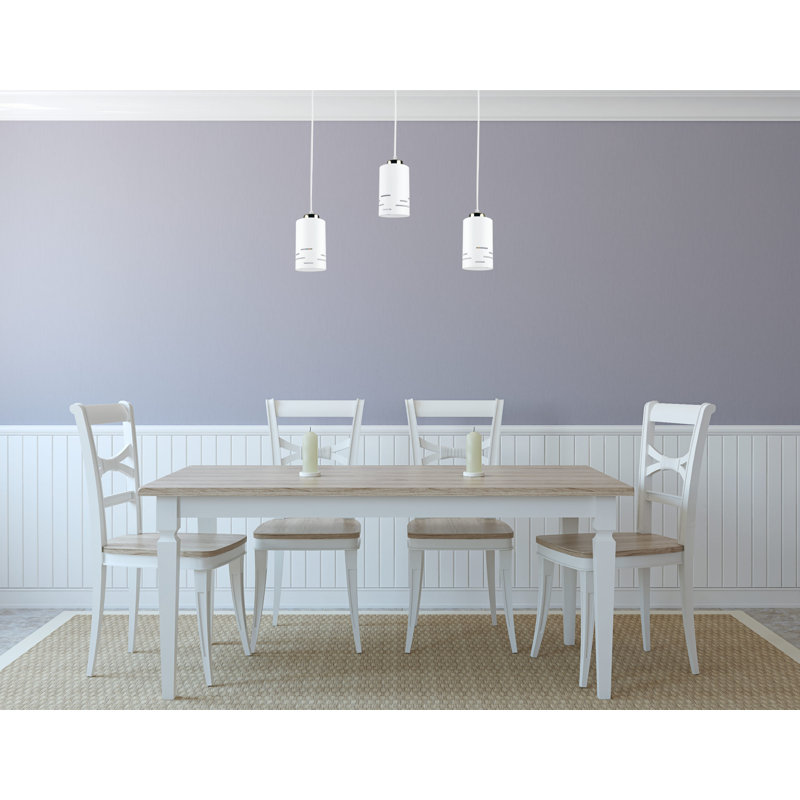 - Light Pendant, White/Gold, 3 Lights