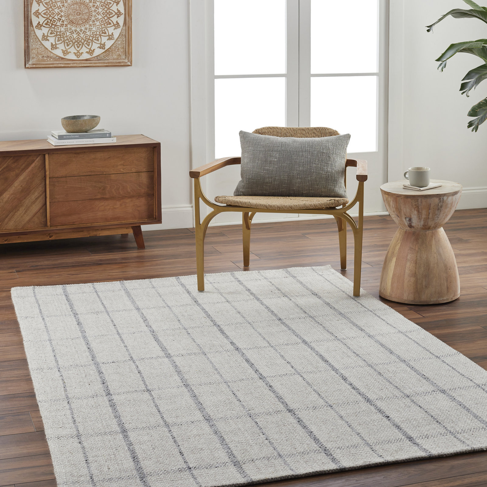 Mathers Hand-Woven Checkered Rug, Rectangle 8'10" x 12'