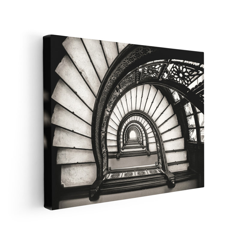 Escalier à la Rookery, Poster, Brown Framed, 11"H x 14"W