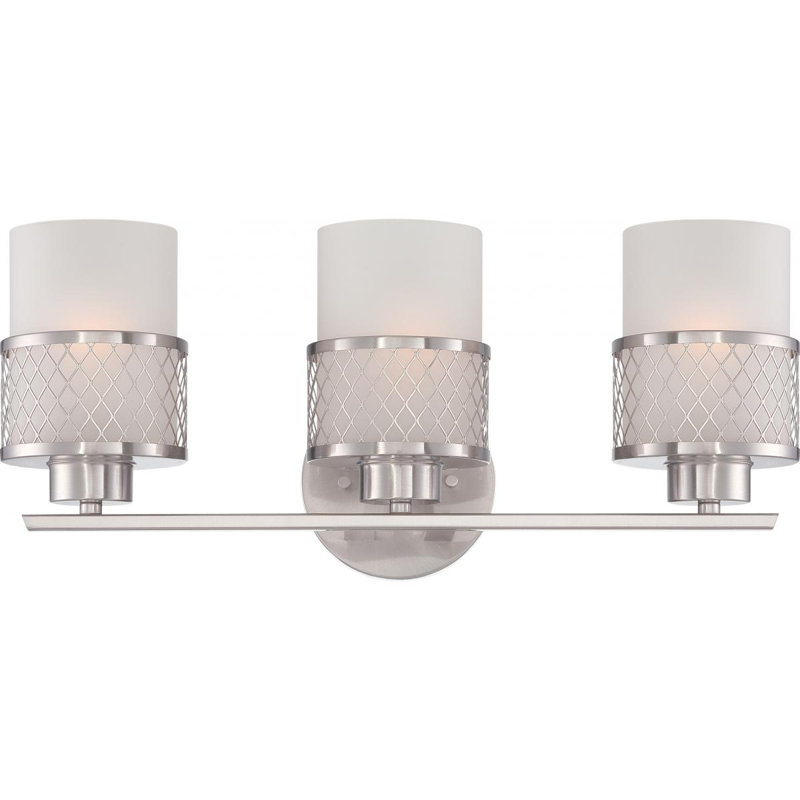 Malang 3 - Light Dimmable Vanity Light, Brushed Nickel / Frosted
