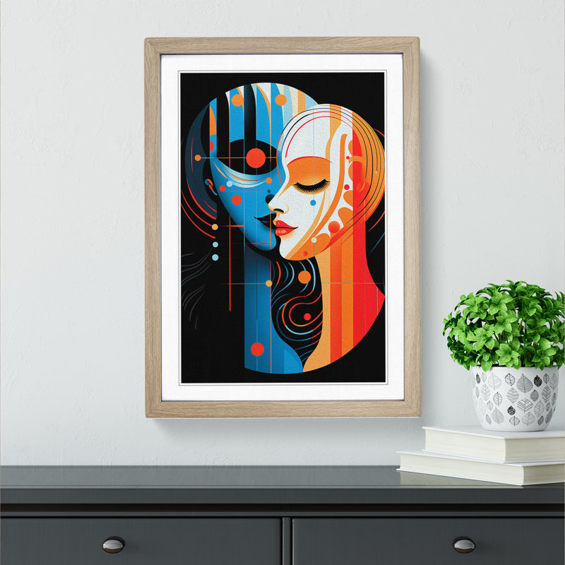 Gemini Zodiac Op - Framed Print, Oak Framed, 46cm H x 34cm W