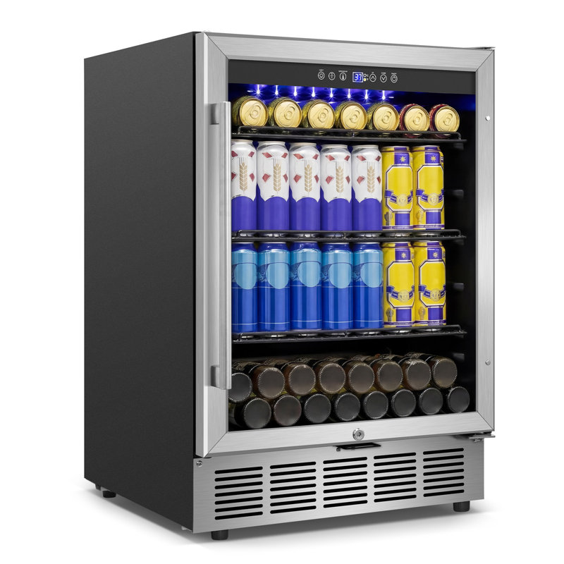 Réfrigérateur à boissons avec porte vitrée sous le comptoir