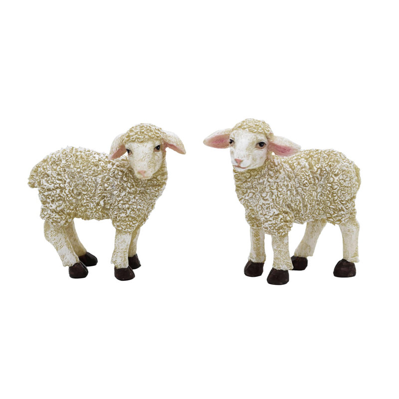  Resin Lamb Figurines Set of 2 Home Decorations