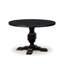 L'ensemble de table de cuisine 7 pièces contient une table ronde de 48 po avec piédestal et 6 chaises rembourrées en tissu noir, noir sablé-1655590479