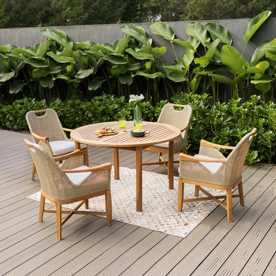 Sydney 4-Person Teak Patio Dining Sets with Cushion
