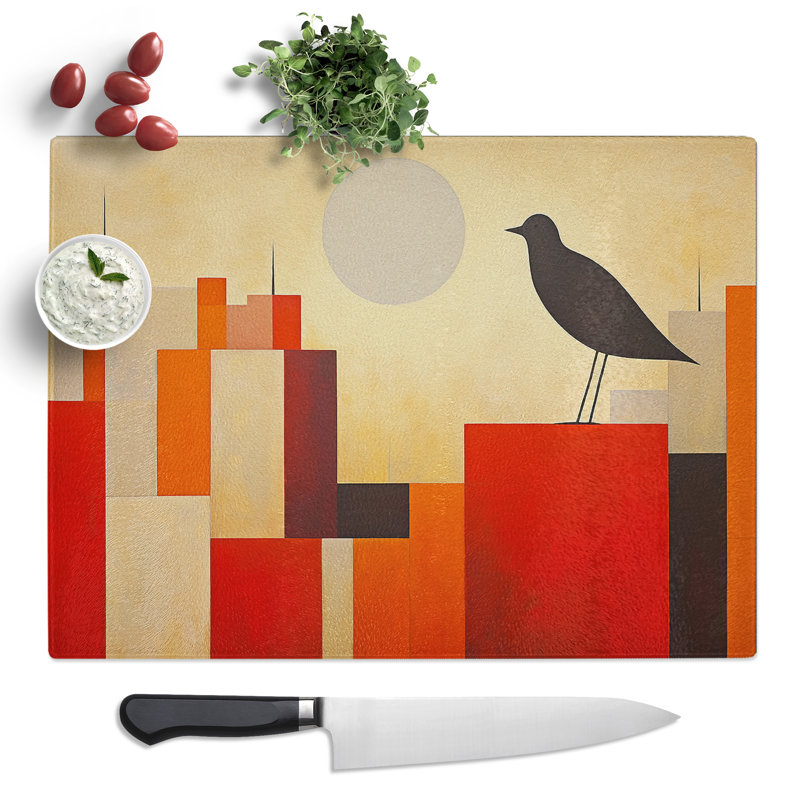Little Bird Minimalism  Glass Chopping Board
