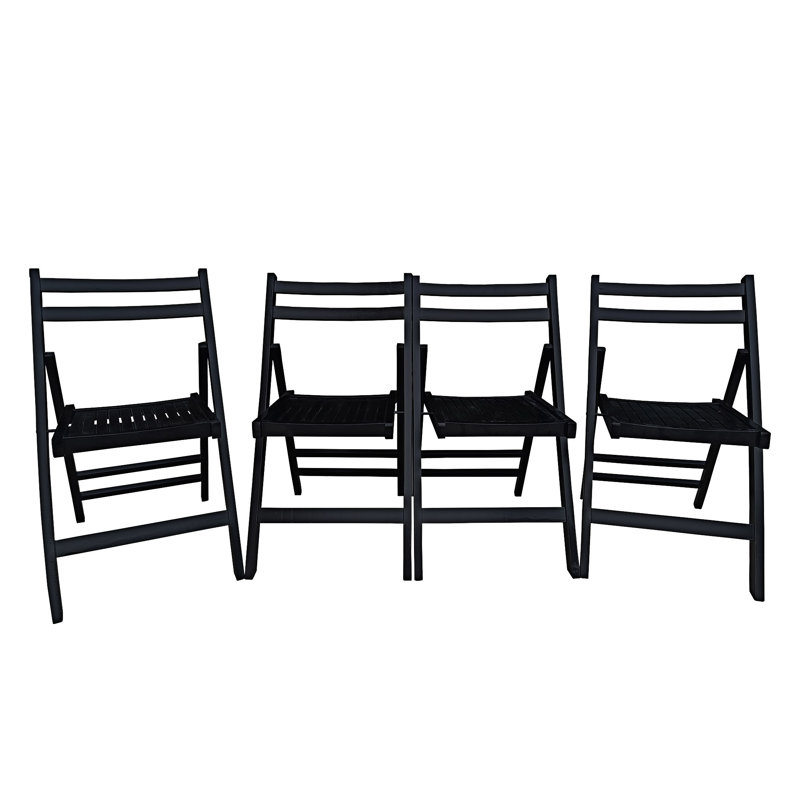 Ensemble de 4 chaises pliantes en bois, Black