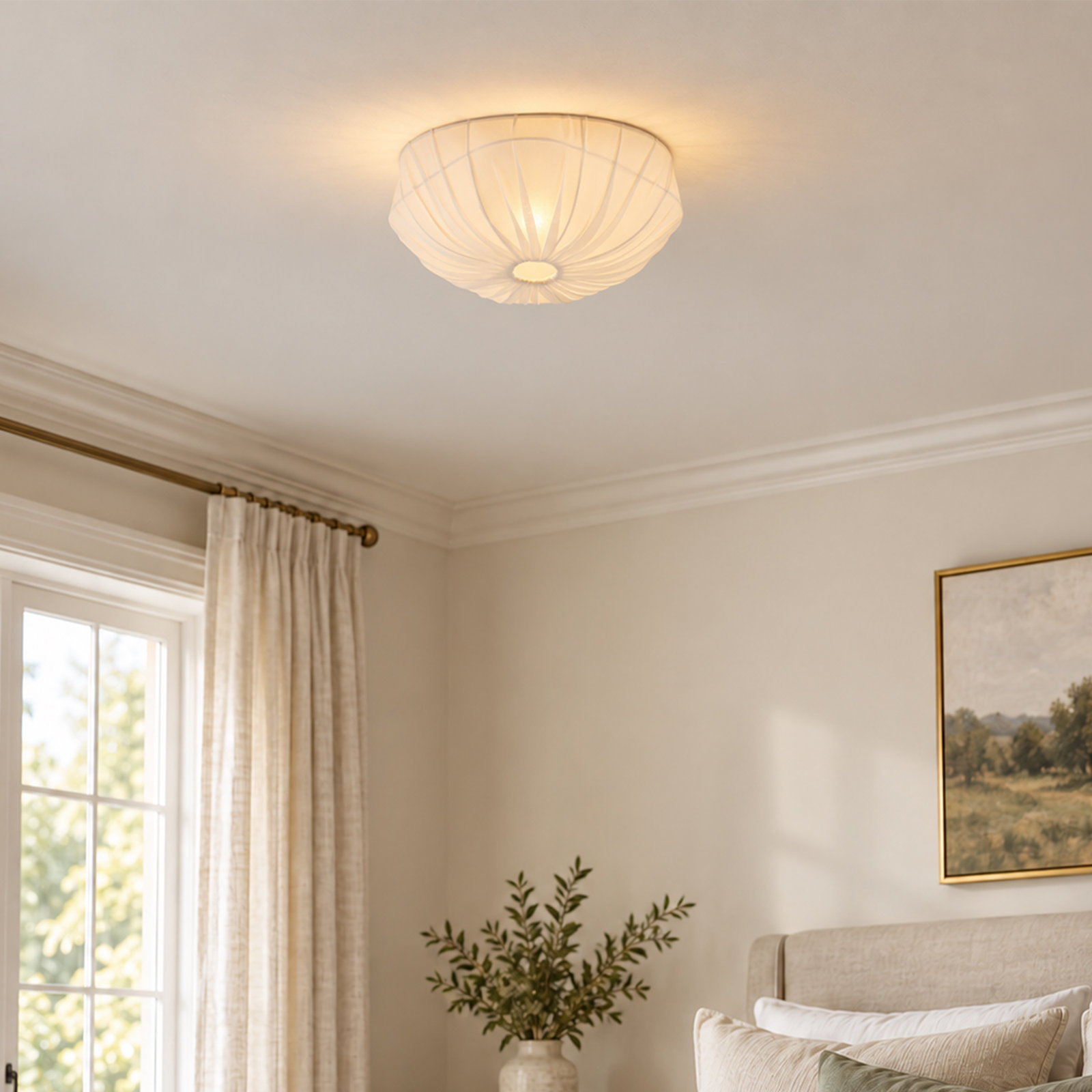 Cinda 24" Fabric Single Light Flush Mount