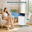 12000 BTU 4-in-1 Portable Air Conditioner & Heater – Cooling, Heating, Dehumidifier, Fan, 24H Timer, 3 Fan Speeds, Quiet Sleep, Energy Efficient