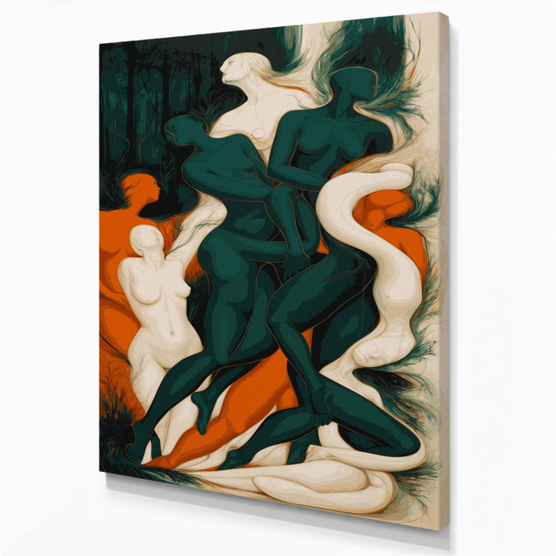 Abstrait art figuratif vert sur toile 70