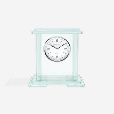 Mantle Traditional Roman Numeral Quartz Movement / Crystal Tabletop Clock in Clear