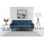 Canapé-lit de 72 po - Dossier convertible pliant en lit double avec porte-gobelet et table rabattable - Canapé en lin compact pour petits espaces - Assemblage facile, bleu-753345108