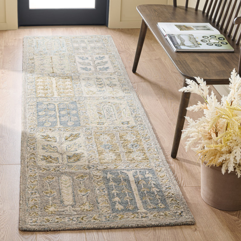 Tapis d'intérieur en coton touffeté à la main Somerville Metro, Tapis de couloir 2 pi 3 po x 8 pi