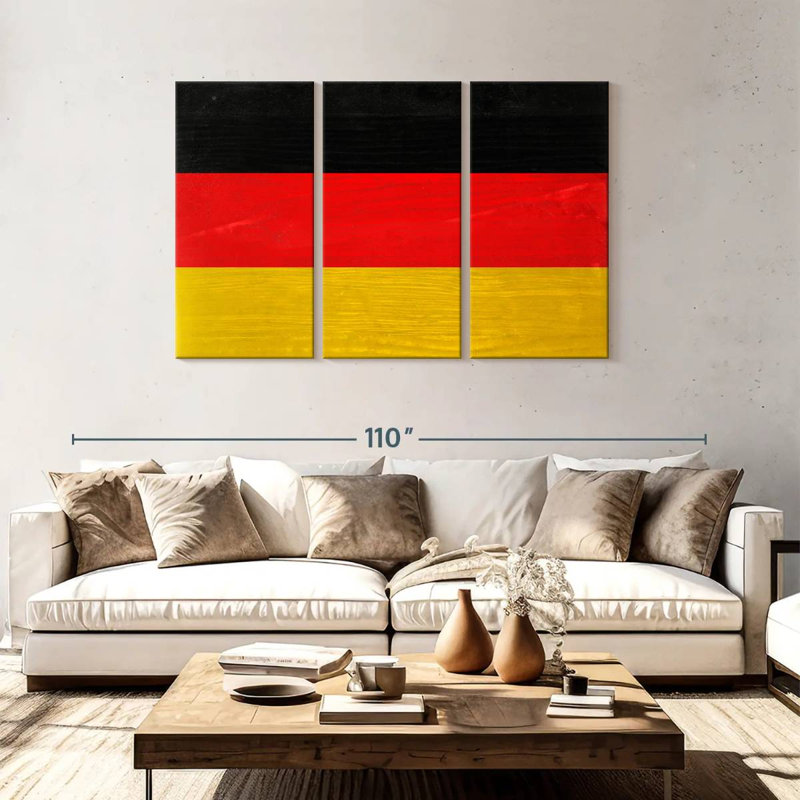 Bois Allemagne drapeau, H 48 po x l 74 po